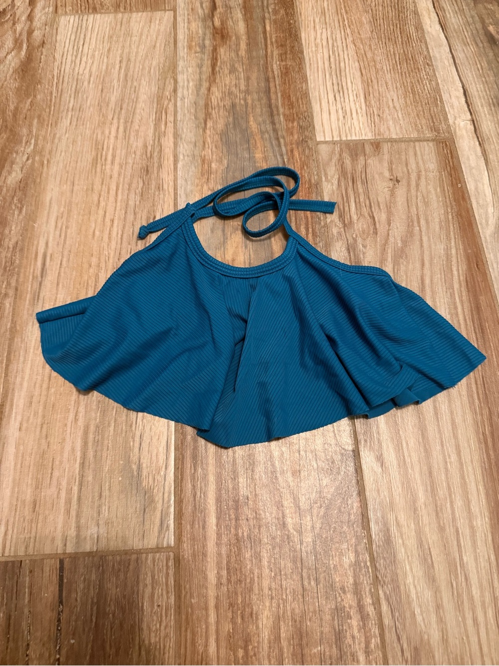 Kortni Jeane Mini Ribbed Teal Swing Swim Top
